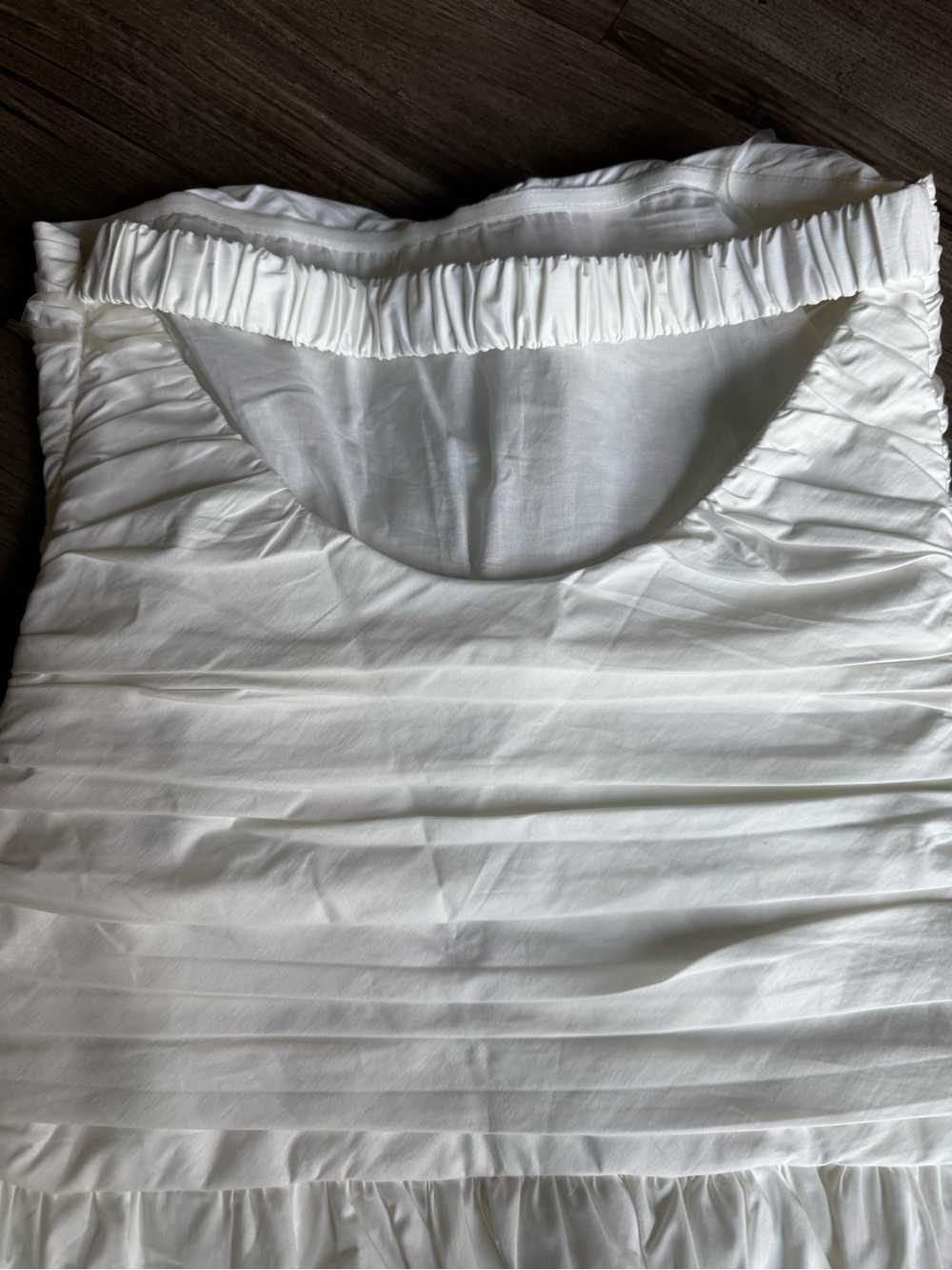NWT Meshki fran ruched cotton mini dress white size Medium - Picture 5 of 9